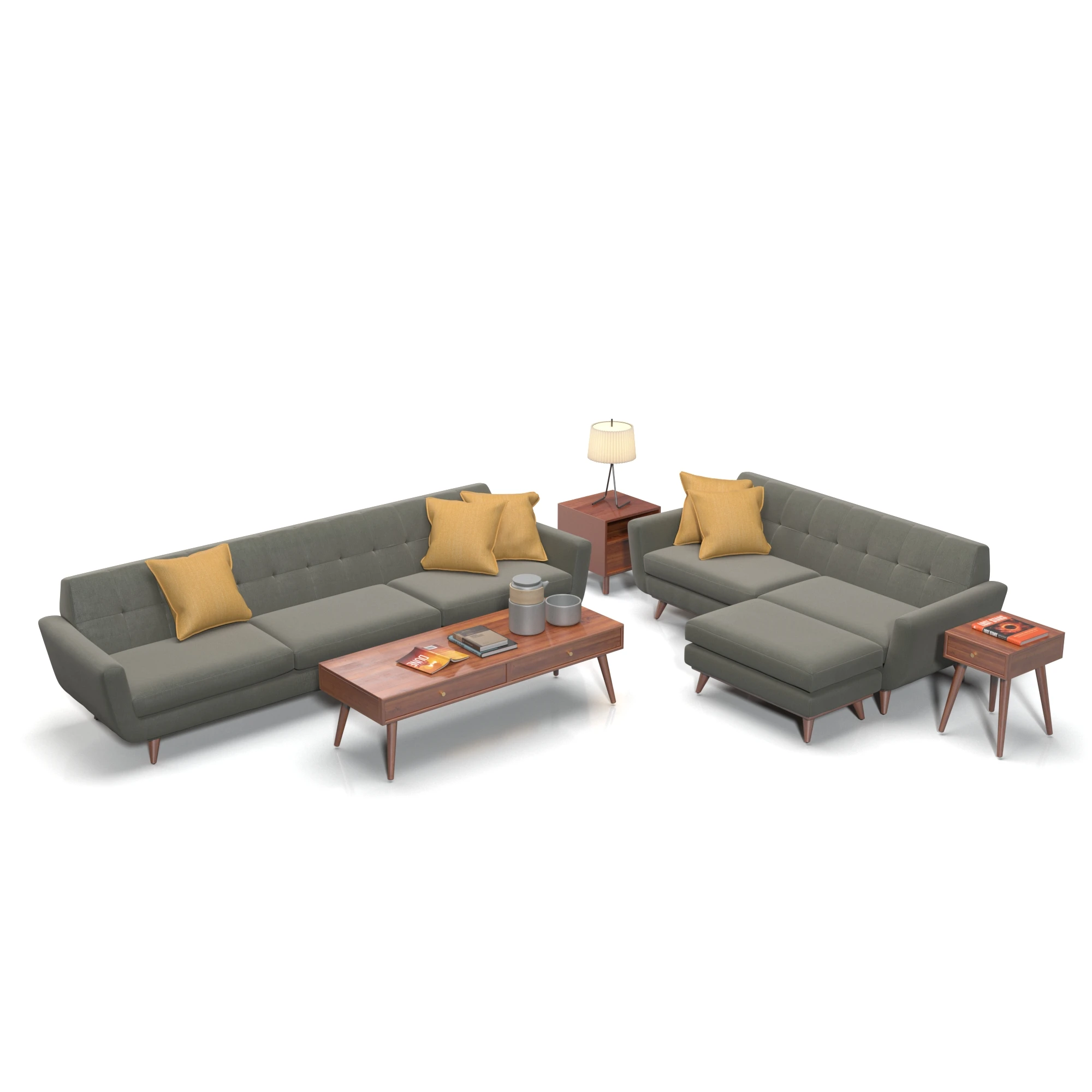 Joybird Hughes Sofa Set 3D Model_01